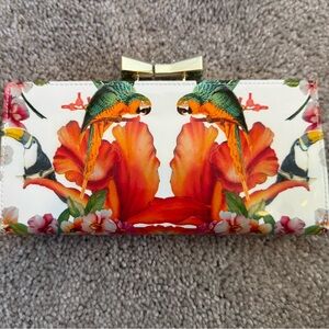Ted Baker Floral Parrot Print Clutch